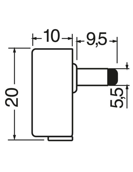 Zweipolige Ecksteckdose - 5,5x2,5mm