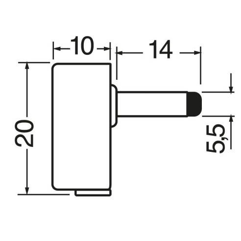 Zweipolige Ecksteckdose - 5,5x2,5mm