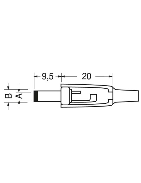 Zweipolige Steckdose mit Kabelführung - 4,75x1,7mm