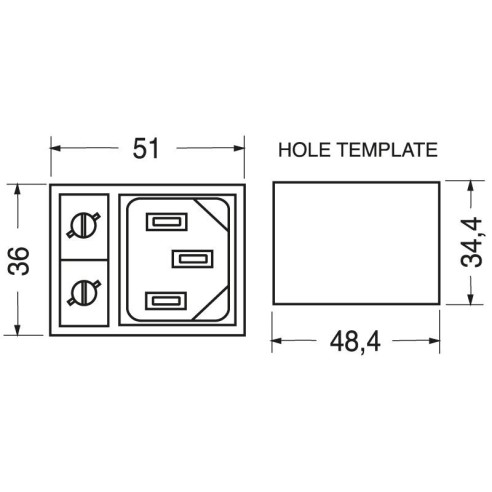 Fiche d'alimentation tripolaire VDE...