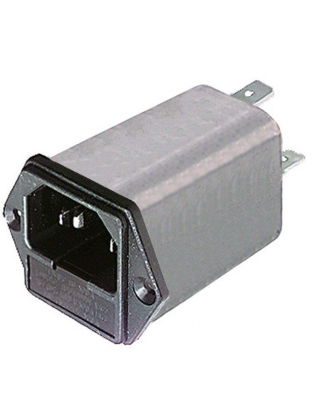 Enchufe de alimentación de panel VDE C14 de tres clavijas con filtro EMI/EMC y portafusibles de 5x20 mm