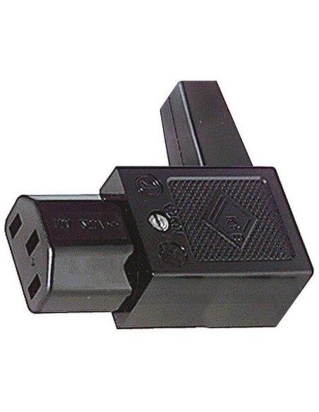 Three-pole VDE C13 angled power socket