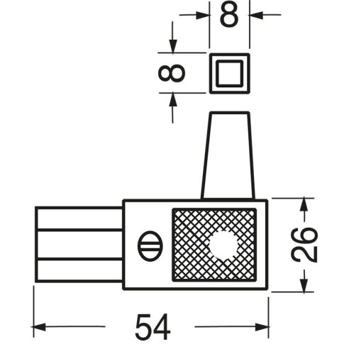 Three-pole VDE C13 angled power socket