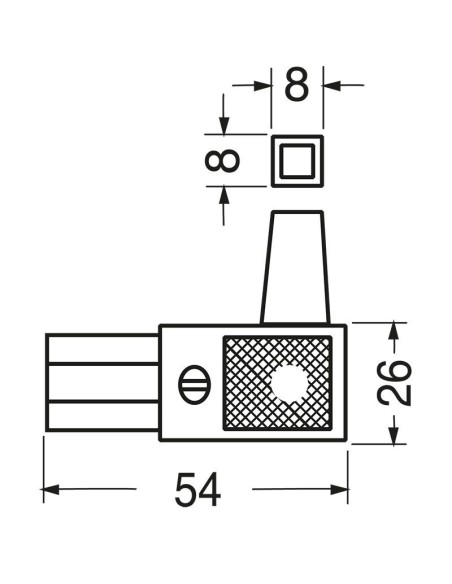 Prise électrique tripolaire coudée VDE C13