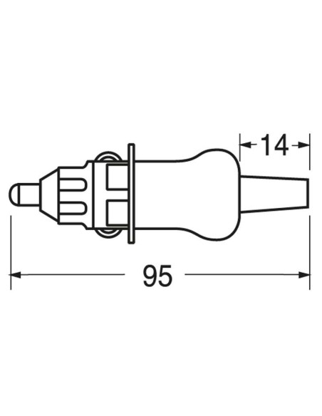 Cigarette lighter plug with cable guide and 2A fuse