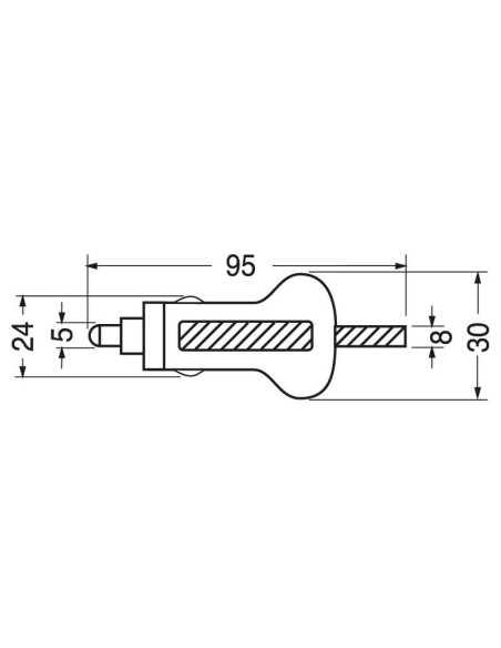 Cigarette lighter plug with cable guide, with operating LED and 5A fuse