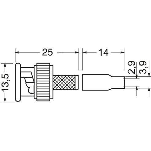 BNC-stekker UG88/174 krimp voor RG174...