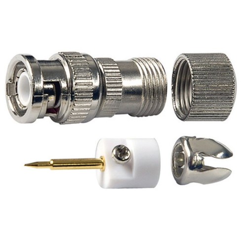 Quick-connect BNC plug for RG58 cable