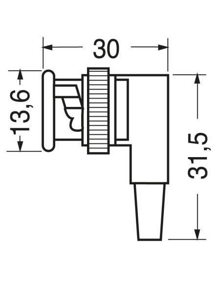 Angled BNC plug with cable guide for RG59/U cable