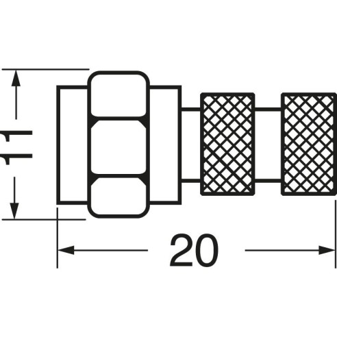 Screw-in F plug for 6.2mm cable