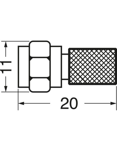 Schroefbare F-stekker voor 6,2 mm kabel