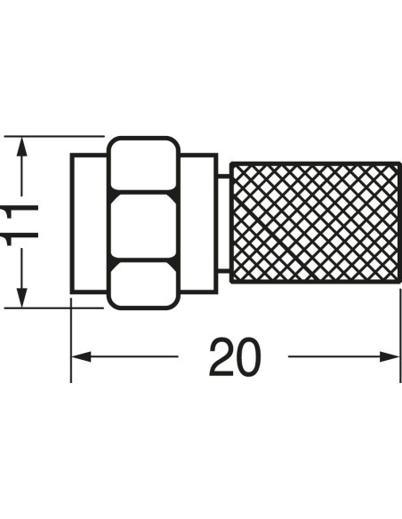 Screw-in F plug with O-ring for 4.5mm cable