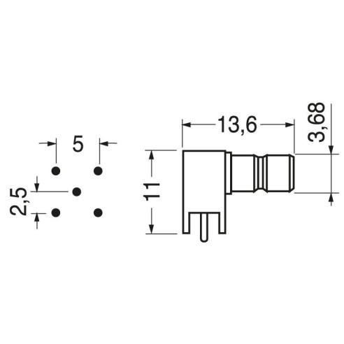 SMB corner PCB socket