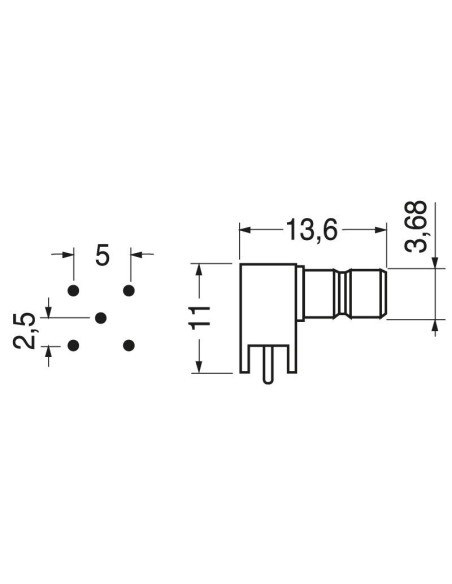 SMB corner PCB socket
