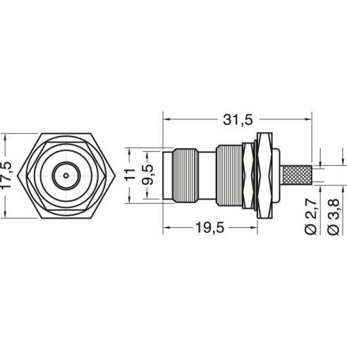 TNC reverse Crimp Einbaubuchse für...