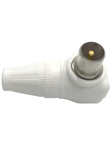 Gewinkelter TV-Antennenstecker mit Schraubbefestigung Ø9,5mm