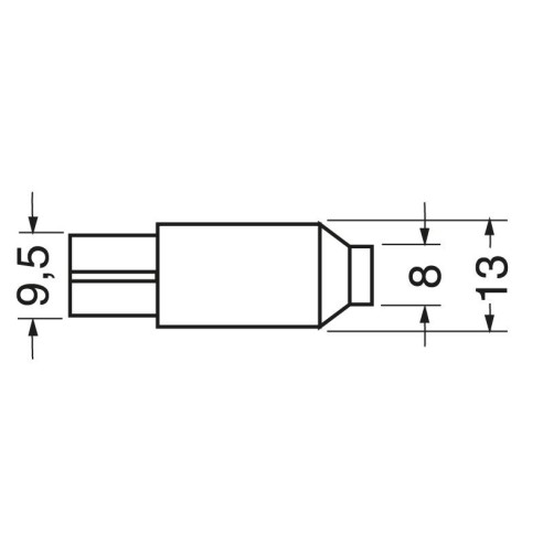 TV aerial plug with screw fixing Ø9.5mm