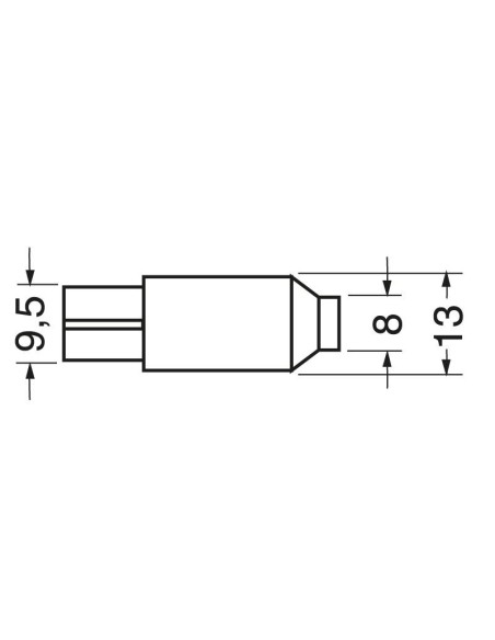 TV aerial plug with screw fixing Ø9.5mm