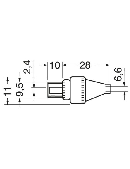 Shielded socket for TV antenna with screw fixing Ø9.5mm