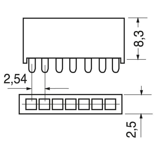 Conector hembra de 10 patillas - H:...