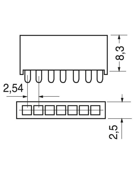 Conector hembra de 30 patillas - H: 8,3 mm