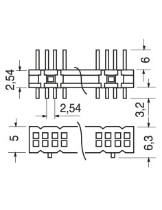 Male strip connector 40+40... 2