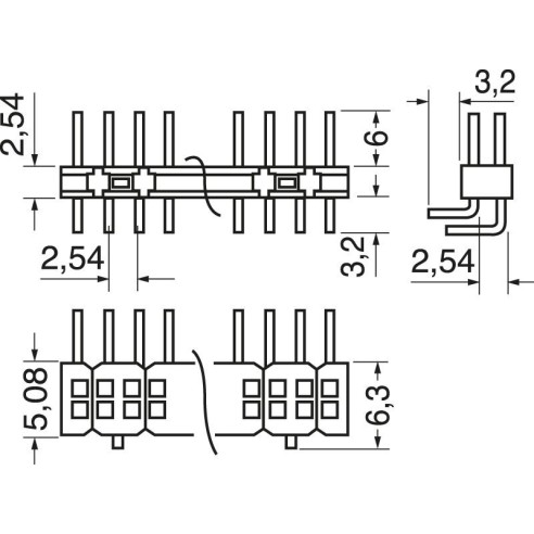 Connecteur strip mâle 40+40 pôles...