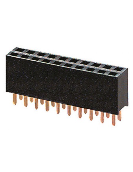 10+10 pole double row female strip connector - H: 8,4mm