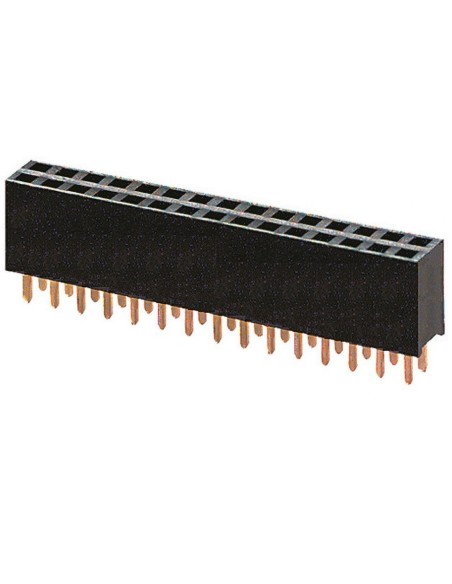 15+15-pole double row female strip connector - H: 8,4mm