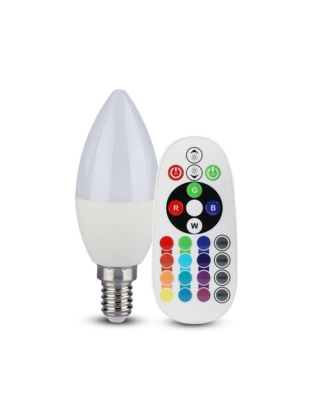 V-TAC VT-2214 E14 3.5W LED Candle Bulb with Remote Control RGB