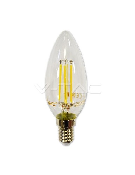 V-TAC VT-1986D 4365 LED-lamp E14 4W filament kaars 2700K dimbaar