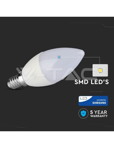 V-TAC PRO VT-255 LED-Glühbirne E14 4.5W Samsung Chip Kerze