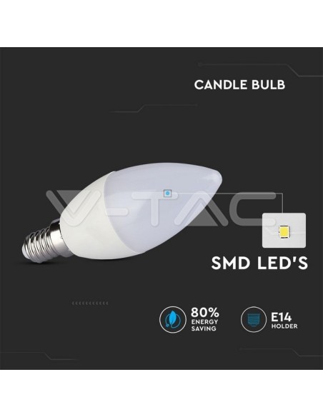 V-TAC VT-2246 Box 6 Lampadine LED E14 5,5W a Candela