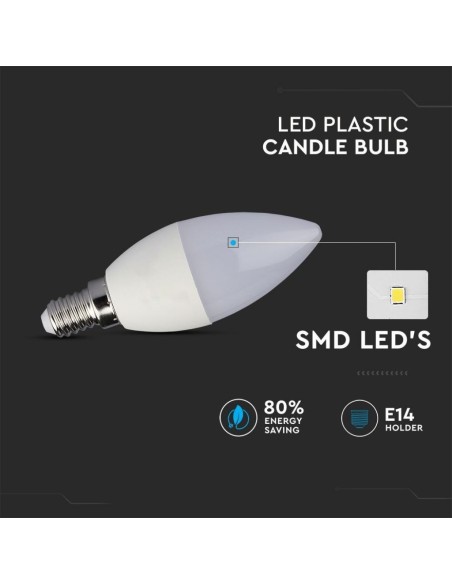 V-TAC VT-2226 LED Bulb E14 5.5W Candela CRI95