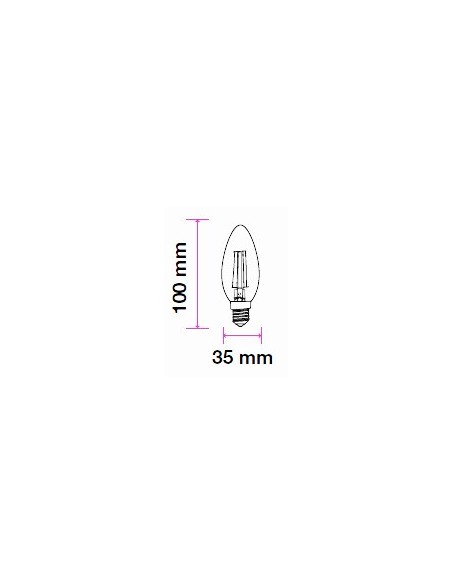 V-TAC VT-2127 2824 LED Blisterlamp E14 6W Gloeidraadkaars 3000K