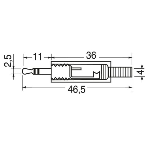 3-polige 2,5 mm jackplug met...