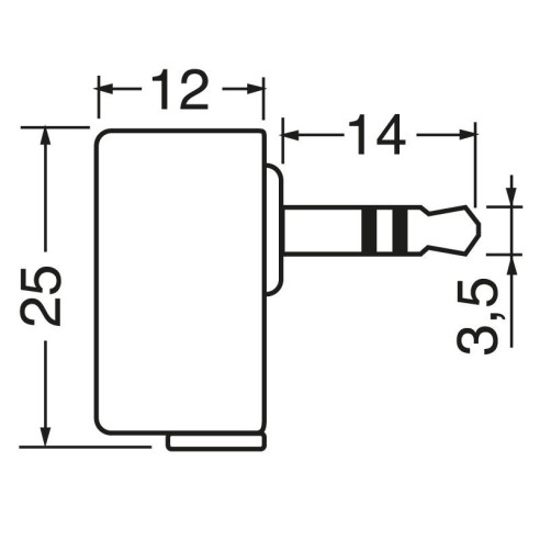 3,5 mm gewinkelter 3-poliger...