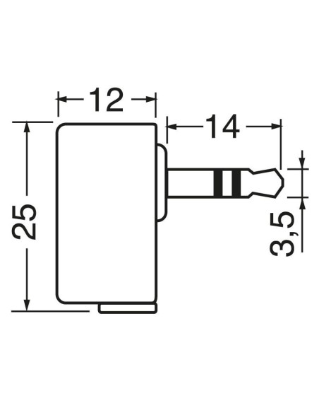 3.5mm schuine 3-pin jack plug