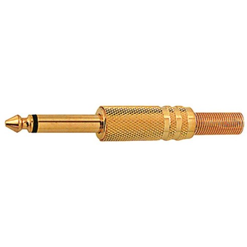 Brass 2-pin 3.5mm jack plug with...