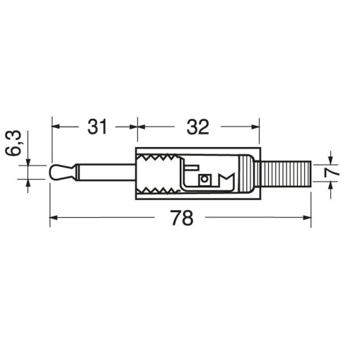 Brass 2-pin 3.5mm jack plug with...