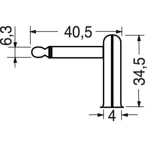 2-polige 6,3 mm haakse stekker