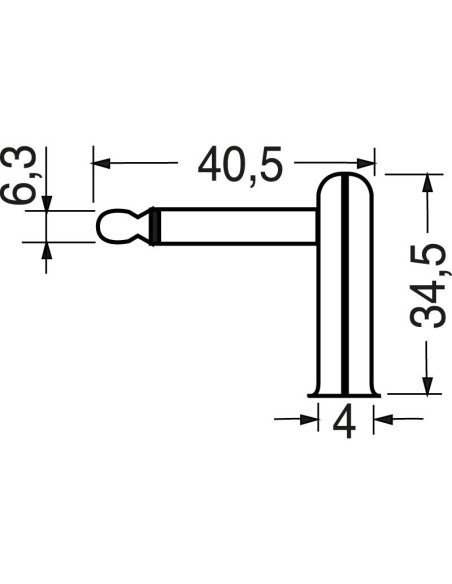 2-poliger 6,3-mm-Winkelklinkenstecker