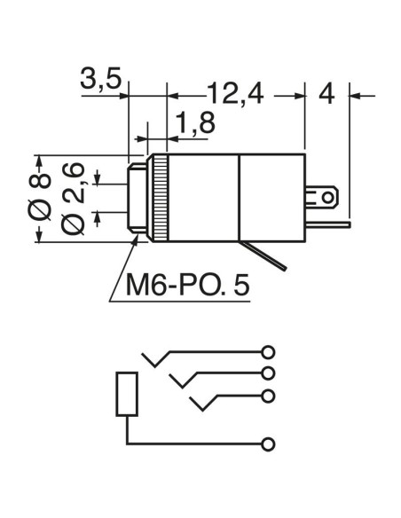 Professionele 2,5 mm 4-pins paneel jack aansluiting