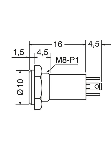 Professionelle 2,5 mm 4-polige Einbaubuchse