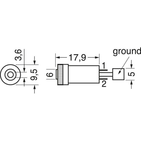 3,5 mm 3-polige Einbaubuchse