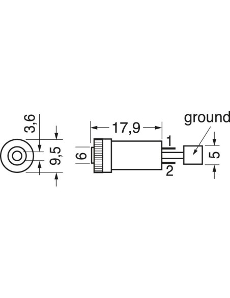 3.5mm 3-pin panel jack socket