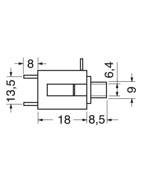 6.3mm 2-pin paneel jack aansluiting