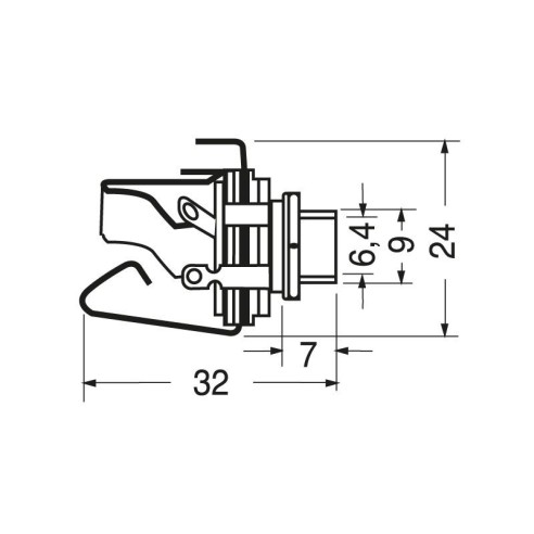 6.3mm 3-pin panel jack socket with...