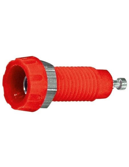 Rood geïsoleerd paneelstopcontact voor 4mm banaanstekkers - Deltron Components
