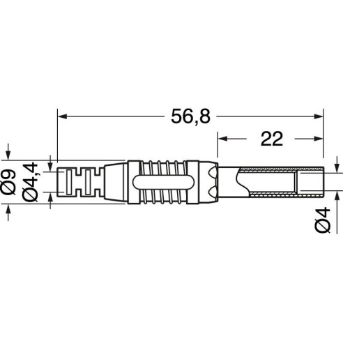 4mm CAT II 600V Bananenstecker - Schwarz